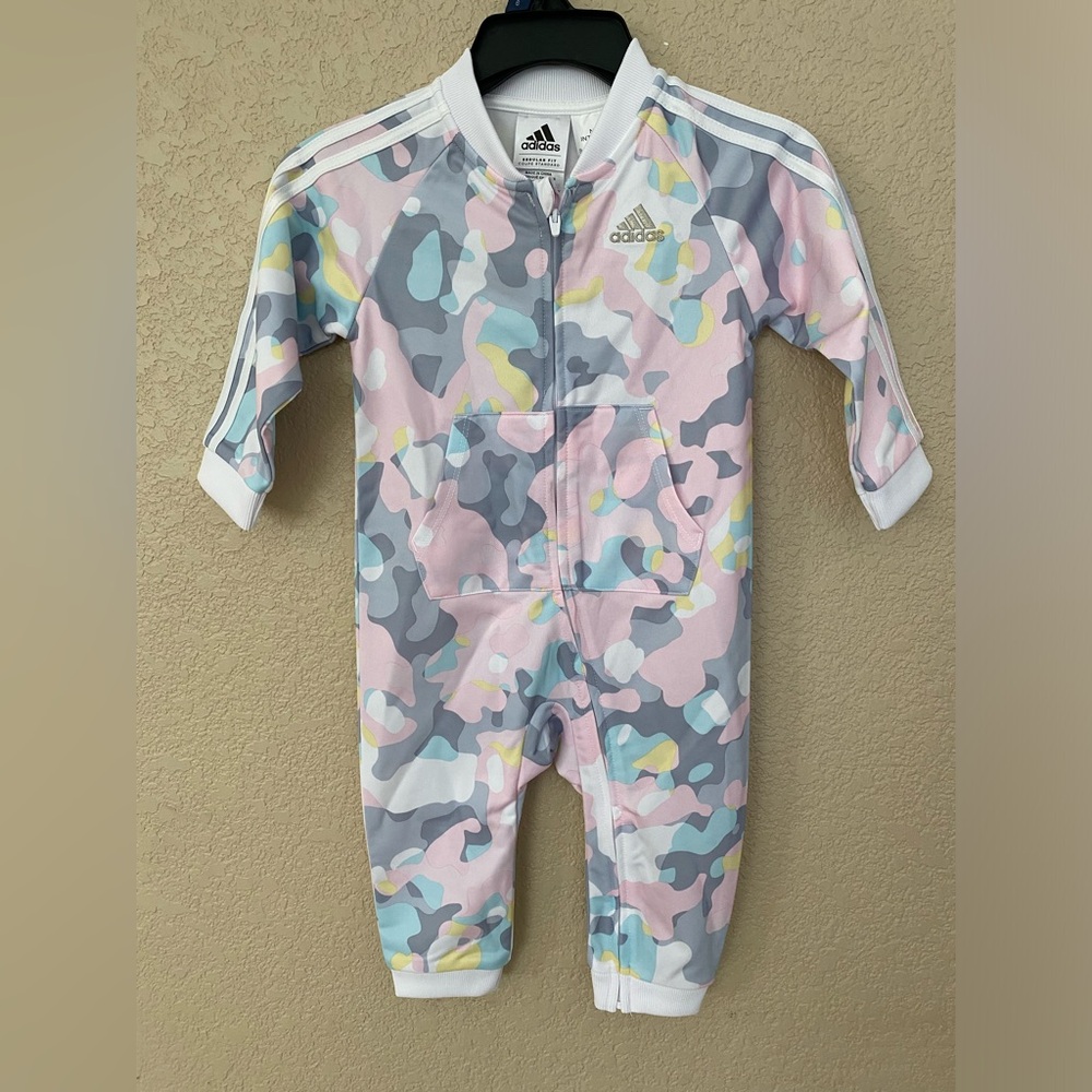 Adidas Pink and Gray Footies One Piece